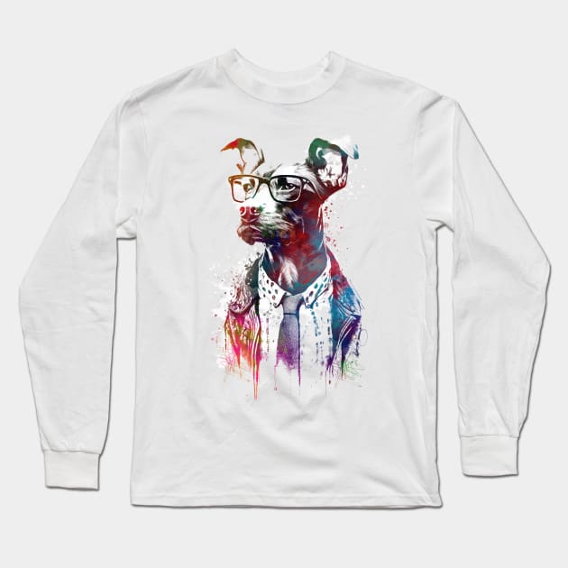 Hipster dog #dog Long Sleeve T-Shirt by JBJart